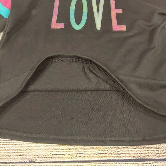 Girls Long Sleeve Top Love Printed Black Tunic Shirt Eyeshadow XS(6/6X) NWT - Picture 5 of 9